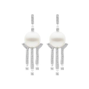 Kailis Metropolis Diamond Pearl Earrings, 18ct White Gold