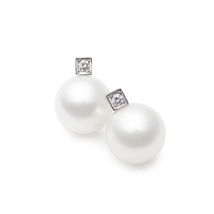 Kailis Luna Pearl Diamond Earrings 18ct White Gold