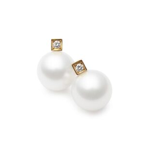 Kailis Luna Pearl Diamond Earrings 18ct Yellow Gold