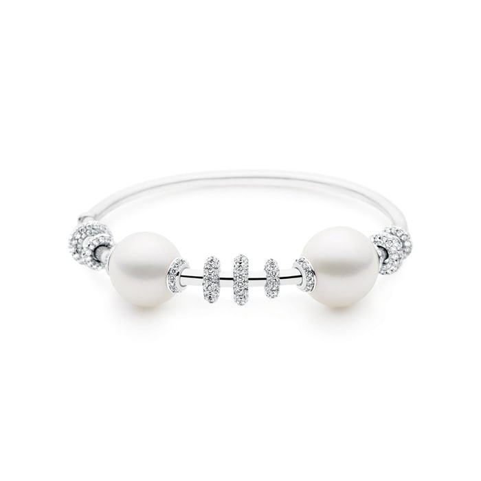 Kailis Vibrance Pearl Diamond Bangle White Diamonds White Gold