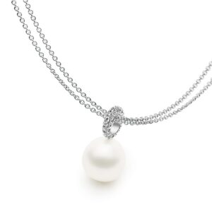 Kailis Tranquility Pearl Pendant Diamonds 18ct White Gold