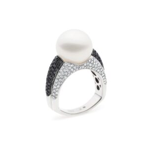 Kailis Vibrance Pearl Ring Black Diamonds 18ct White Gold