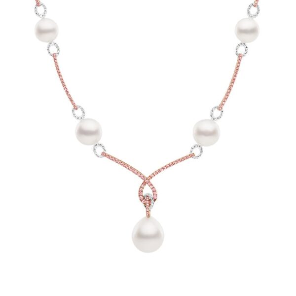 Kailis Angelic Pearl Necklace Rose Pink Diamonds 18ct White Gold