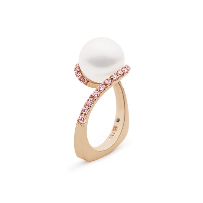 Kailis Angelic Pearl Ring Rose Pink Diamonds 18ct Rose Gold