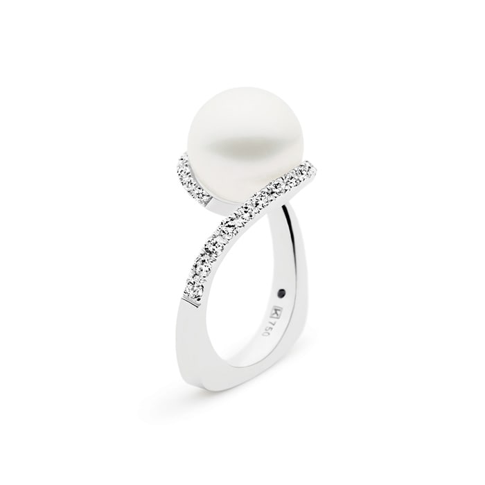 Kailis Angelic Pearl Ring Blanc Diamonds 18ct White Gold