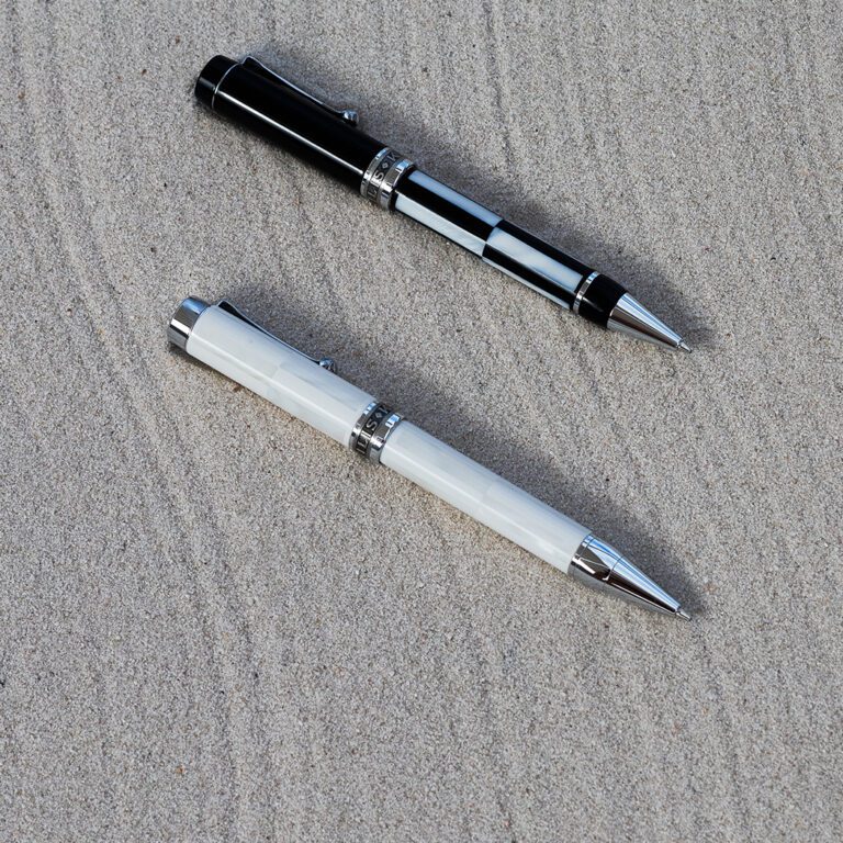 Mother of Pearl Pen, White Enamel