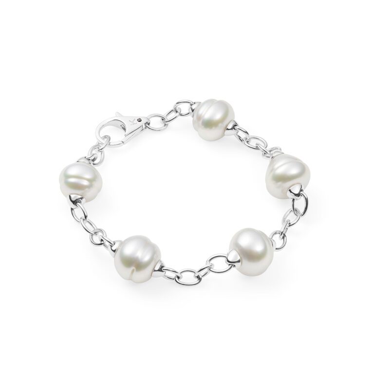 open link 5 pearl white gold circle pearl