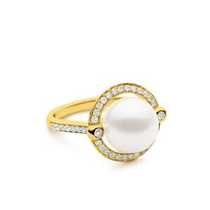 Kailis Divine Pearl Diamond Ring 18ct Yellow Gold