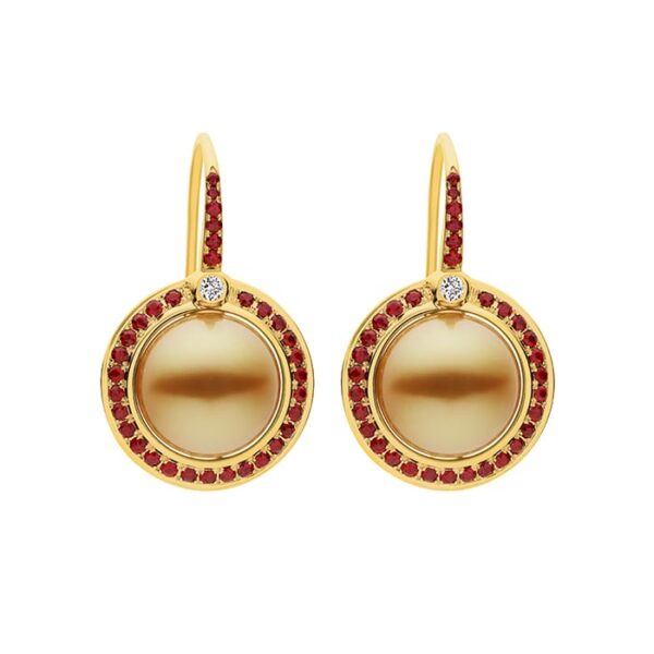 Kailis Divine Ruby Gold Pearl Earrings