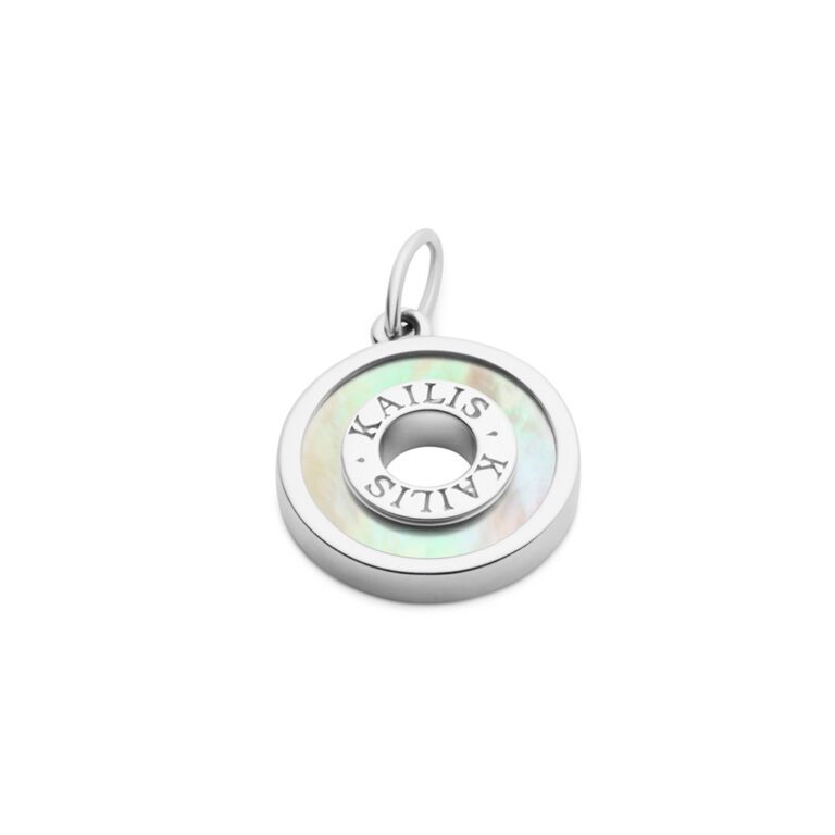Mother of Pearl Charm, White Gold
