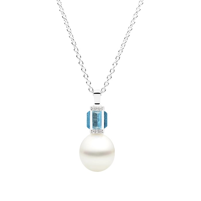 Kailis Sugarloaf By Day Pendant, Blue Topaz, 18ct White Gold