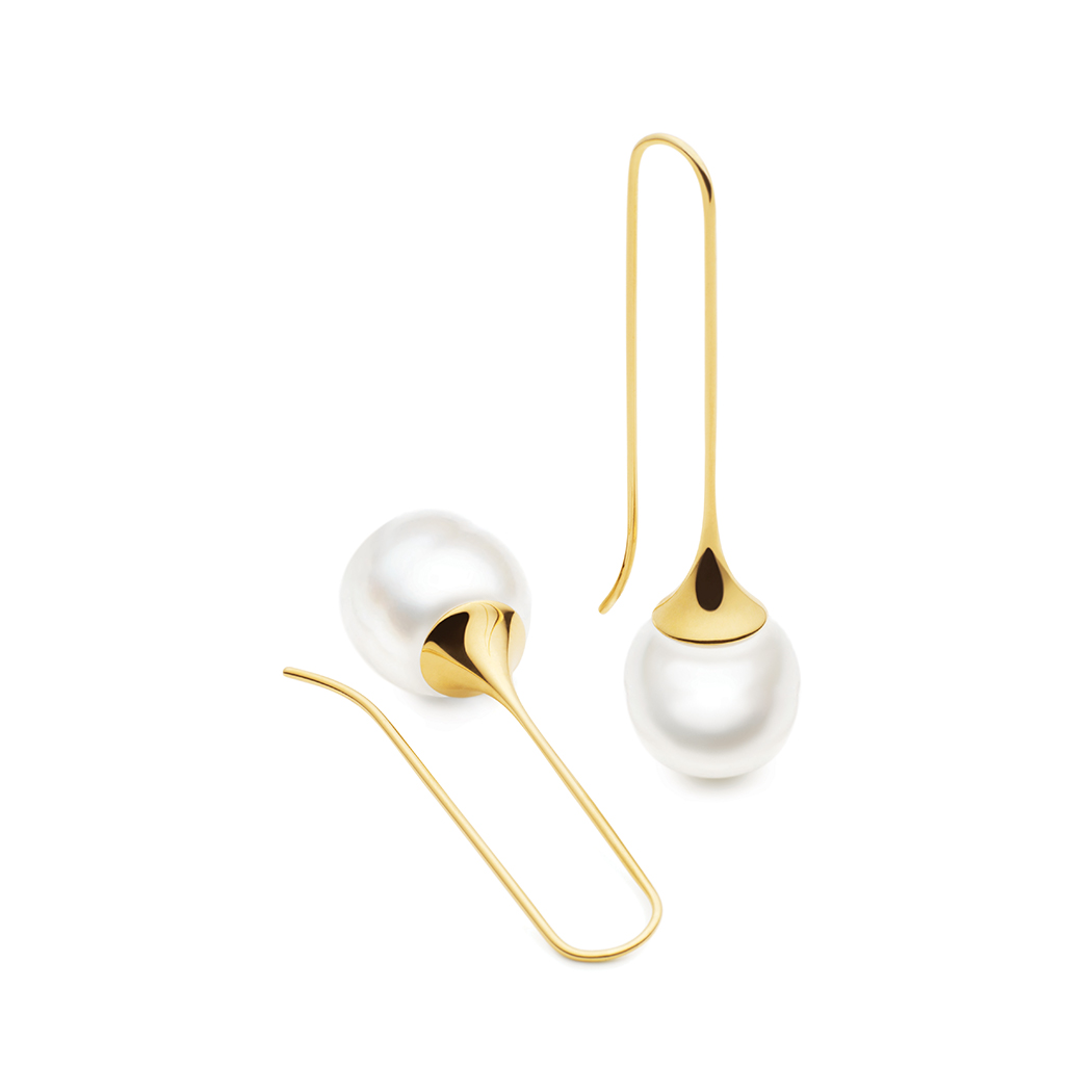 Large Trumpet Earrings Yellow Gold