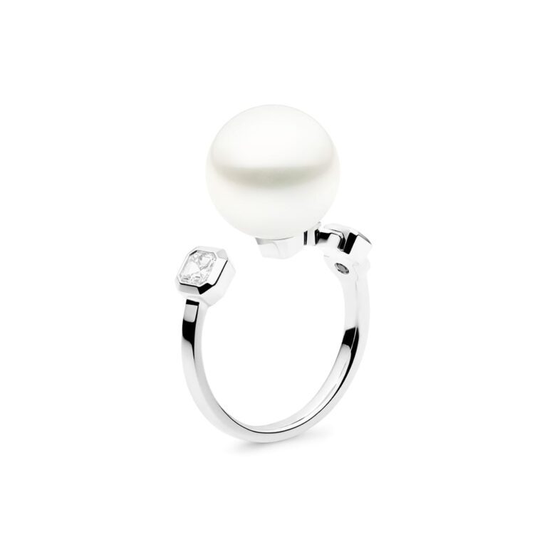 Nouveau Meridian Ring, 18ct White Gold