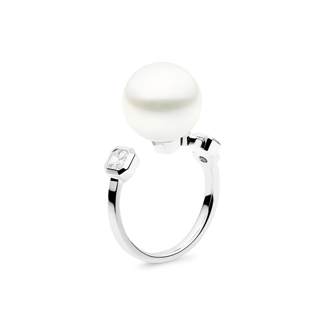 Nouveau Meridian Ring, 18ct White Gold