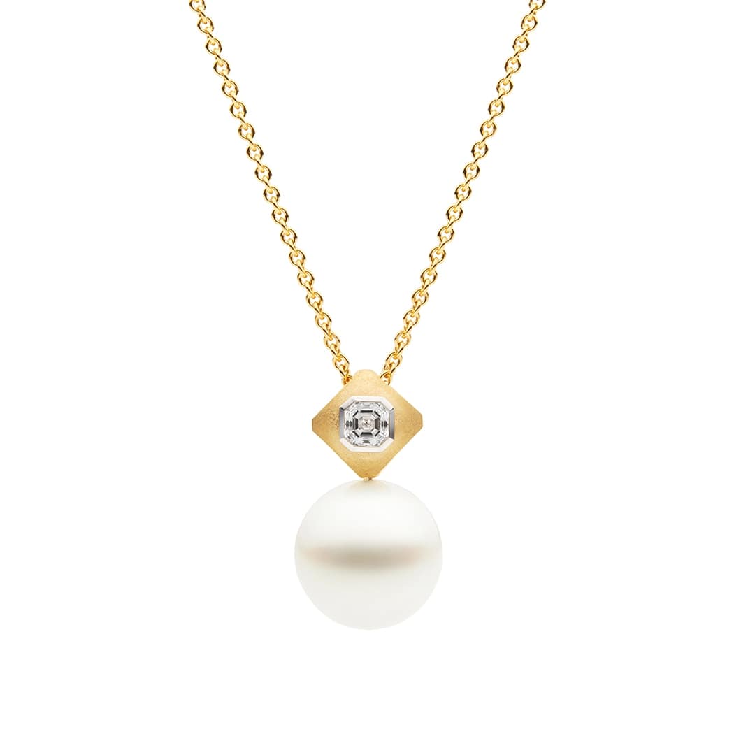 Asscher Diamond Pendant Royal Yellow Gold Kailis Jewellery