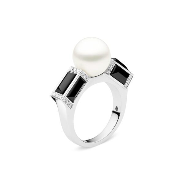 Diamond Black Onyx Pearl Ring By Kailis Jewellery
