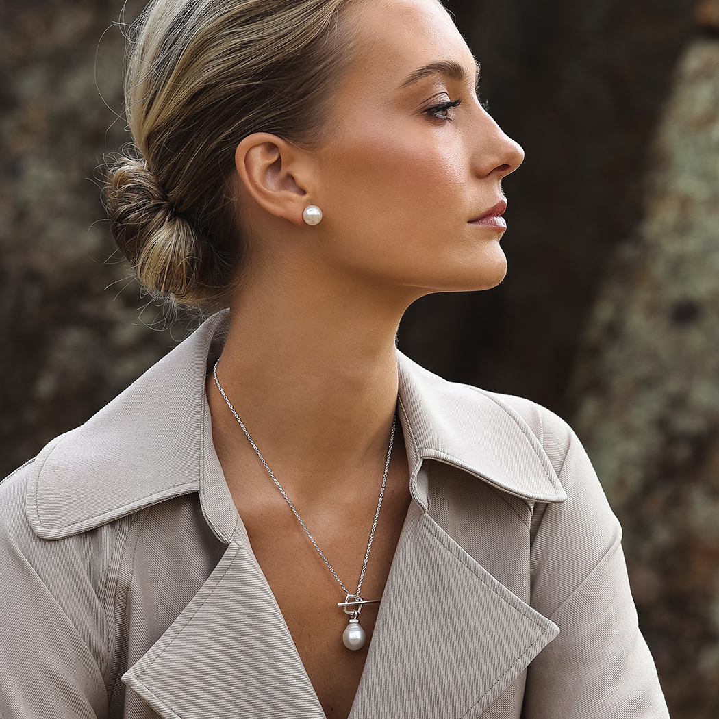 TBar Pearl and Silver Necklace Kailis Jewellery