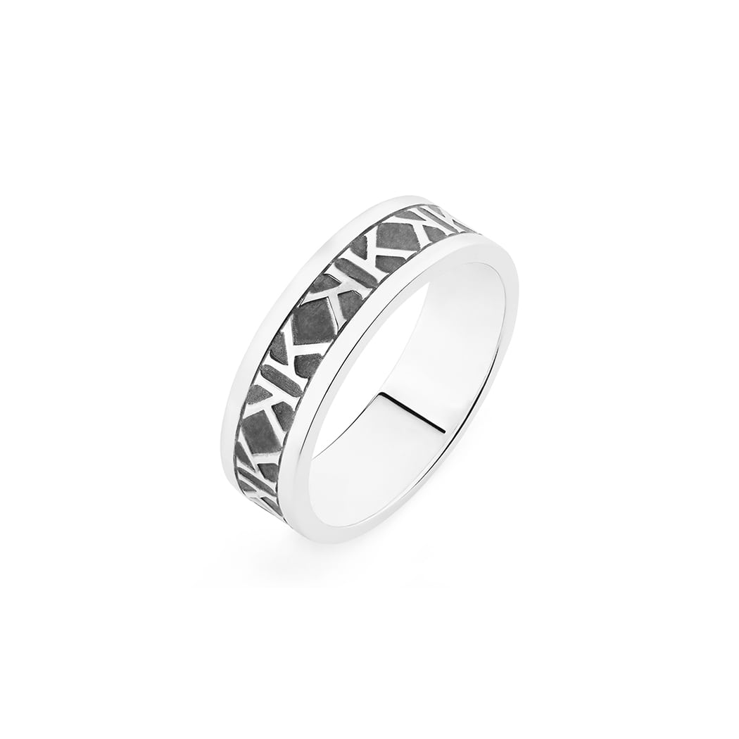 Tidal Emboss Ring, Sterling Silver