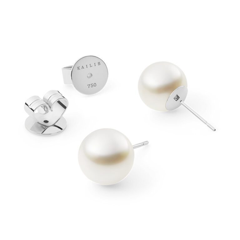 Round Pearl Studs, WG new