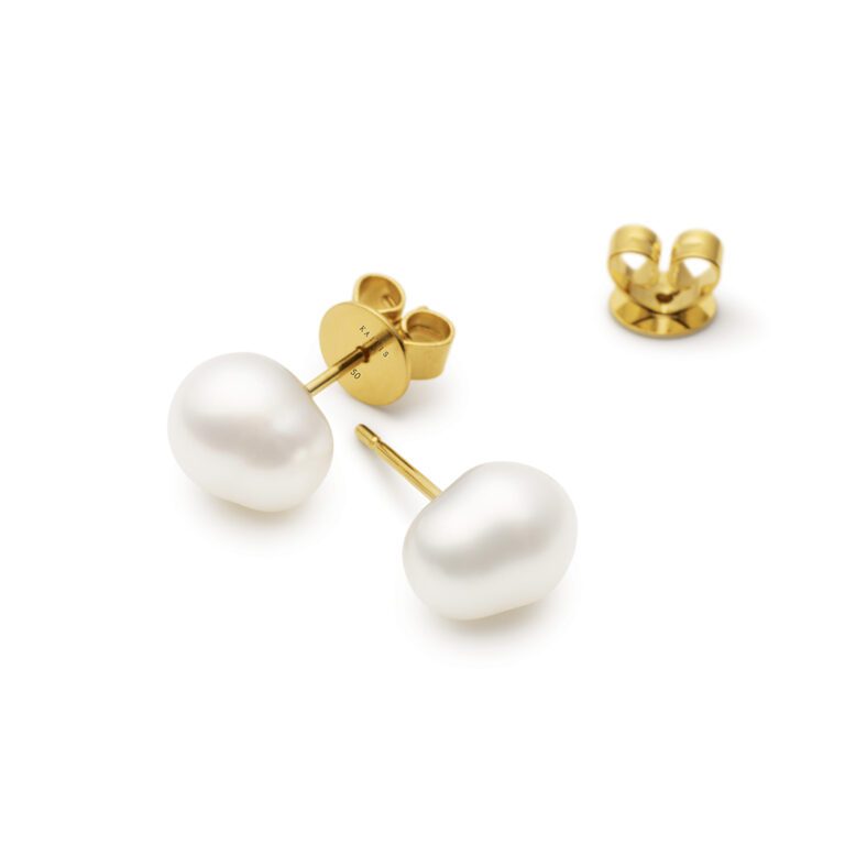 Keshi studs yellow gold