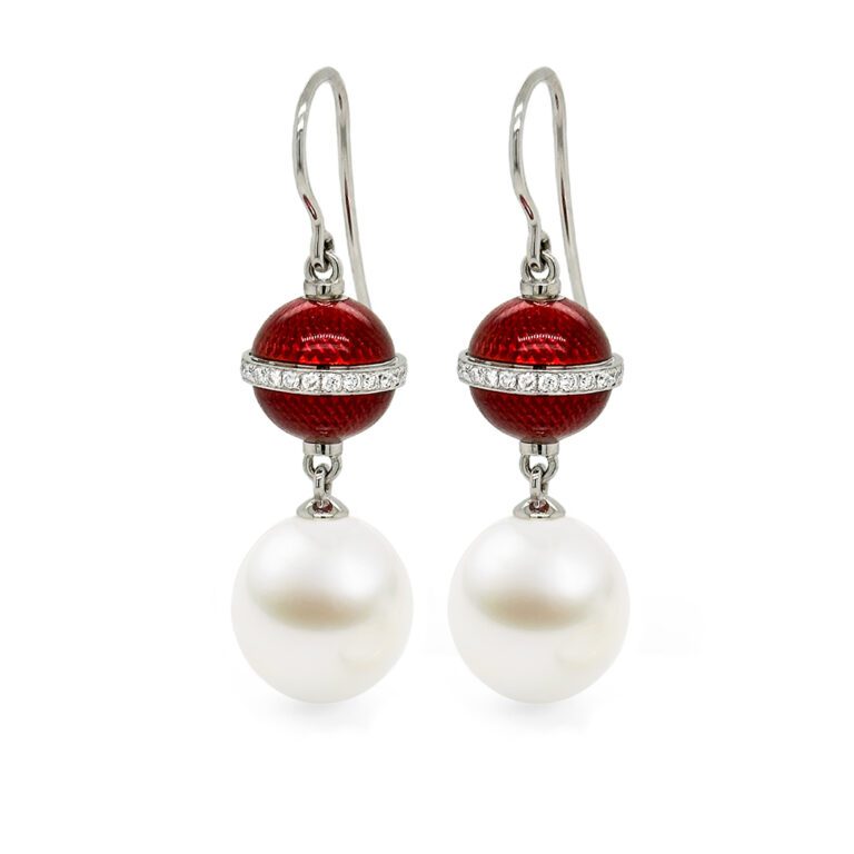 235551 – Ascensus Earrings, Red, White Gold