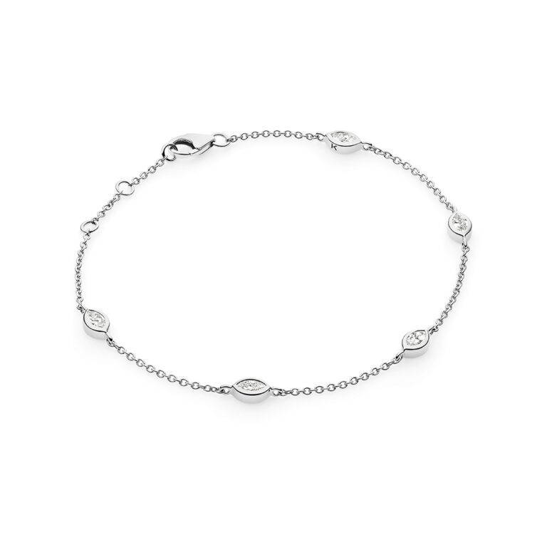 Fleur Bracelet, White Gold