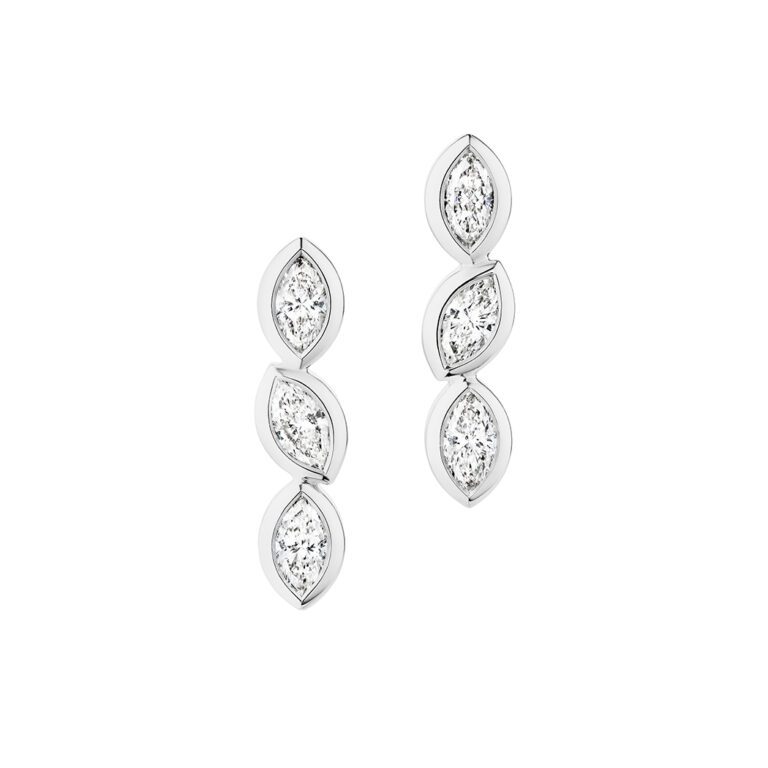 Fleur Earrings, White Gold