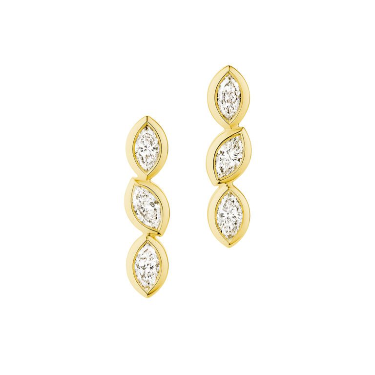 Fleur Earrings, Yellow Gold