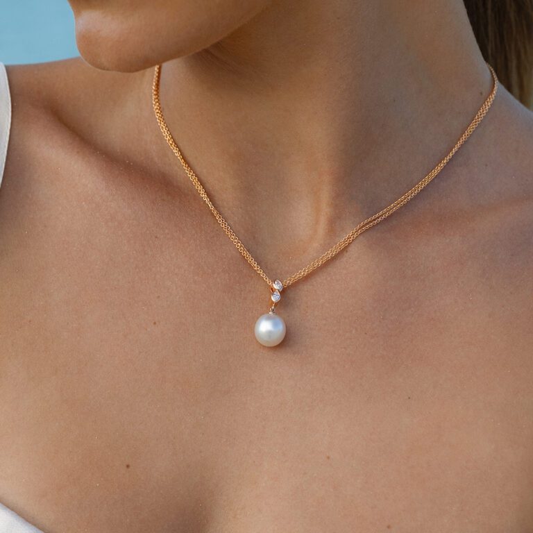 Fleur Pearl Pendant Rose Gold