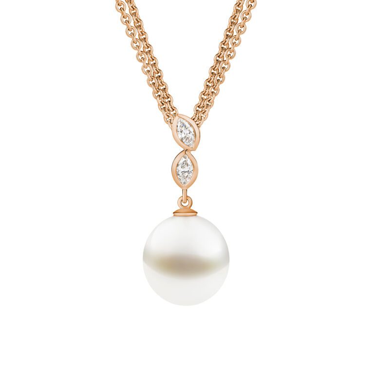 Fleur Pearl Pendant, Rose Gold