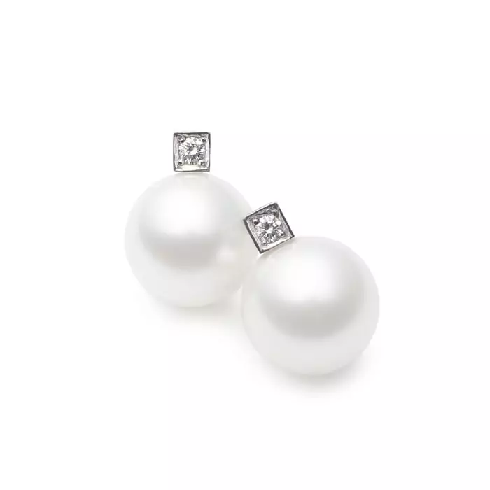 Kailis Luna Pearl Diamond Earrings 18ct White Gold