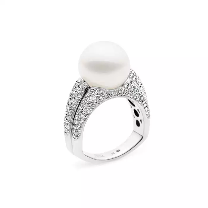 Kailis Vibrance Pearl Ring Diamonds 18ct White Gold