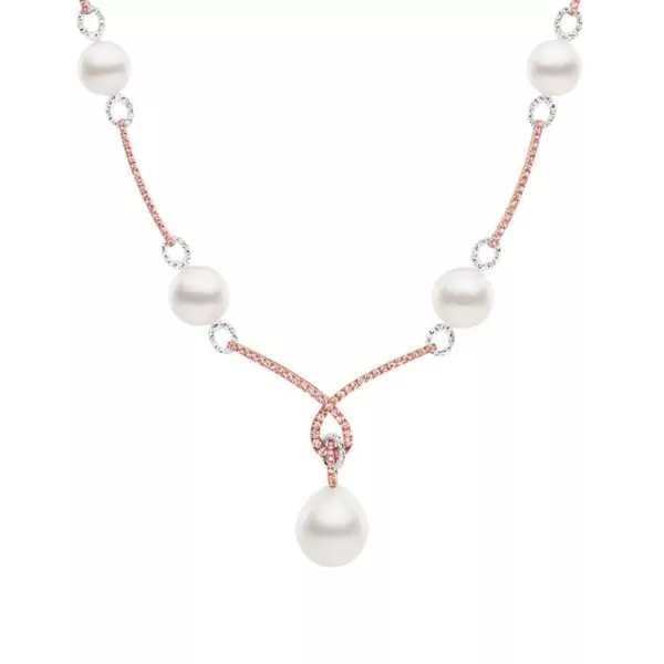 Kailis Angelic Pearl Necklace Rose Pink Diamonds 18ct White Gold