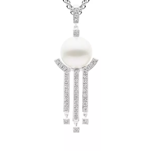 Kailis Metropolis Diamond Pearl Pendant, 18ct White Gold