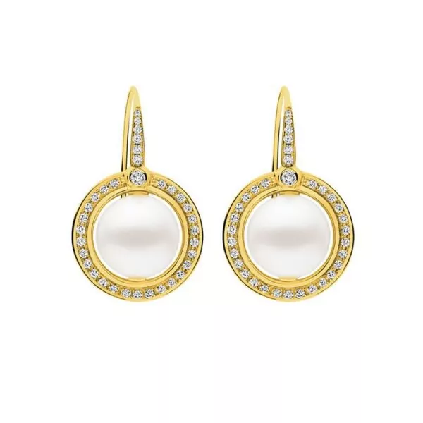 Kailis Divine Pearl Diamond Earrings 18ct Yellow Gold
