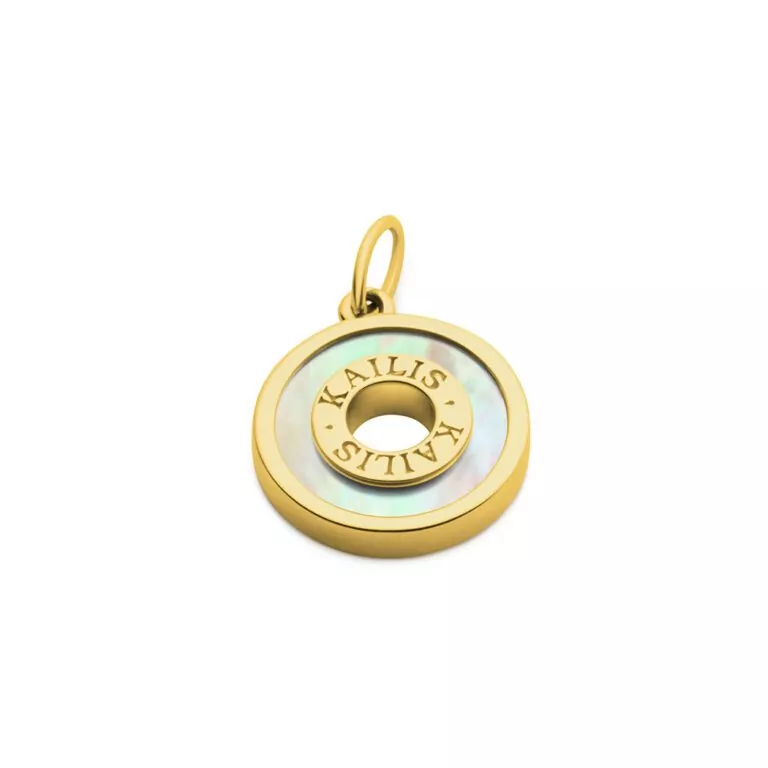Mother of Pearl Charm, Yellow Gold
