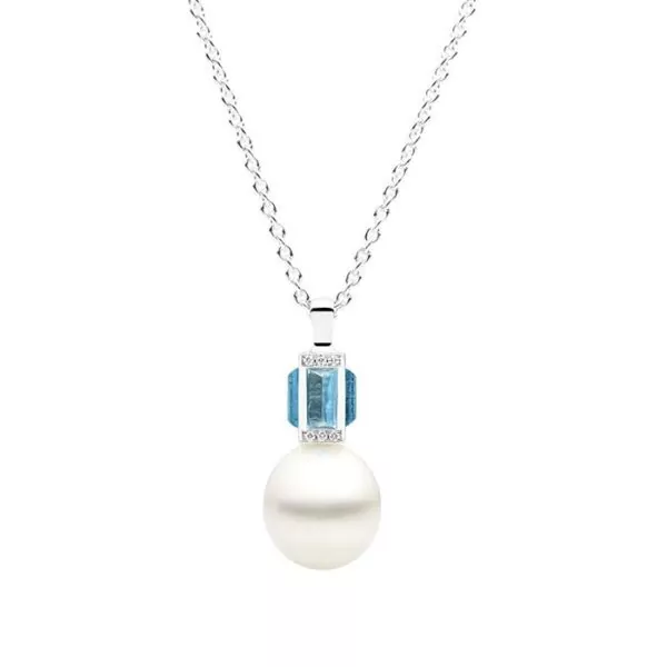 Kailis Sugarloaf By Day Pendant, Blue Topaz, 18ct White Gold
