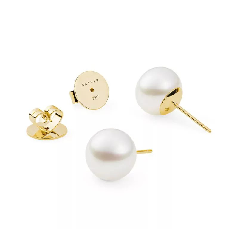 173012 Button Studs Yellow Gold